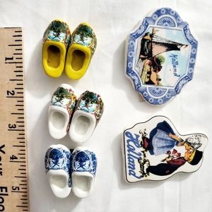 :* Lot of 5 new holland Netherlands refrigerator Magnets clogs and plates